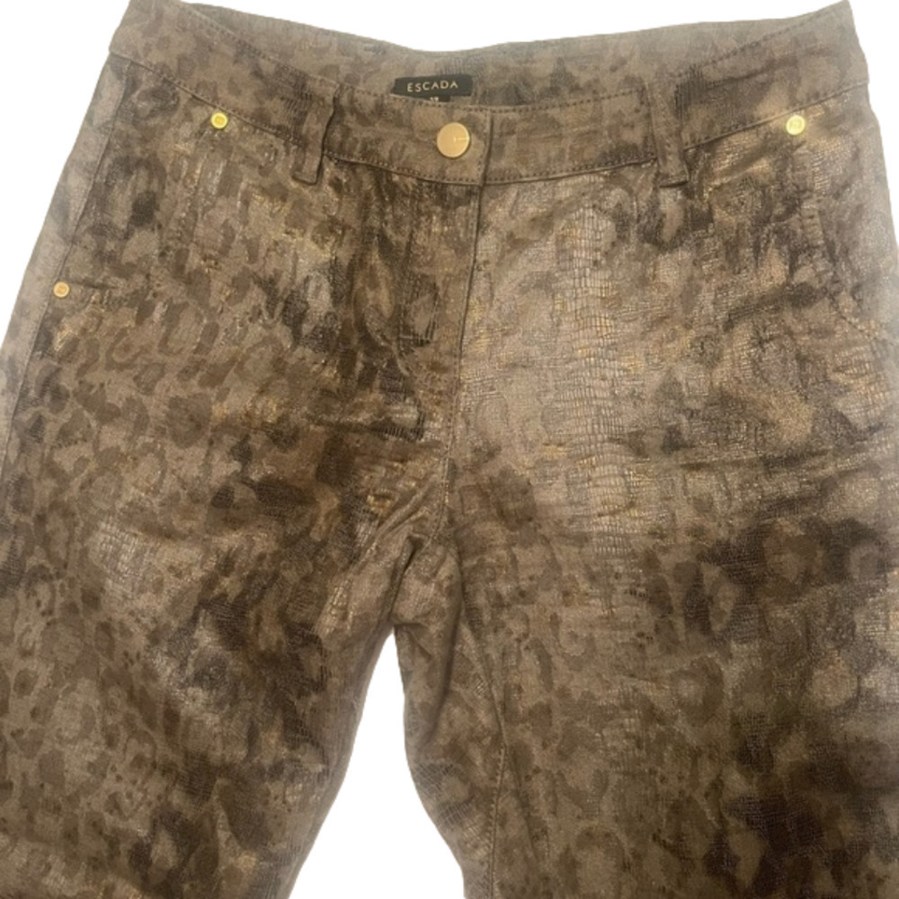 Escada Sable Python Snake Shimmer Print Ankle Jea… - image 4